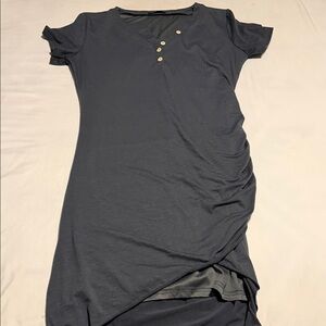 BTFBM Gray Button-Detail Dress